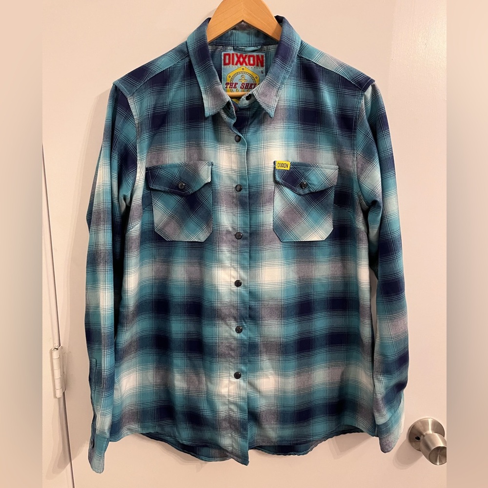 DIXXON Men’s “The Shelf” Flannel Size Large Shirt EUC Blue Plaid